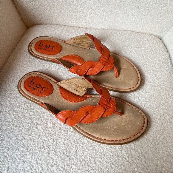 Boc By Born Braided Thong Sandals Flip Flop Orange Women's Size 9 - Picture 1 of 14